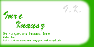 imre knausz business card